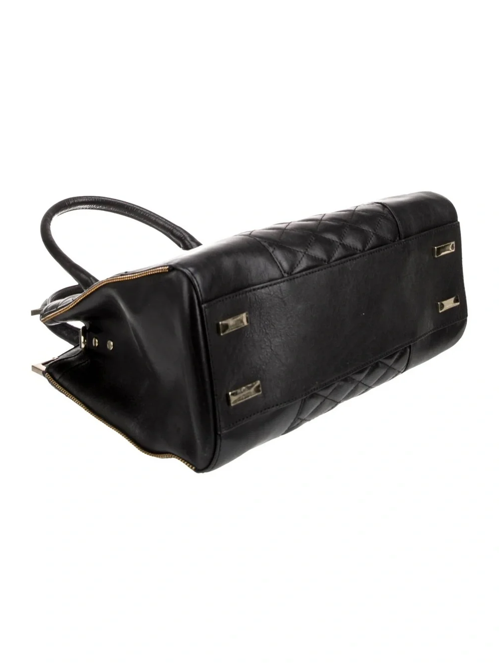 Rebecca Minkoff $345 2015 Amorous Quilted Black Leather Satchel Tote Bag